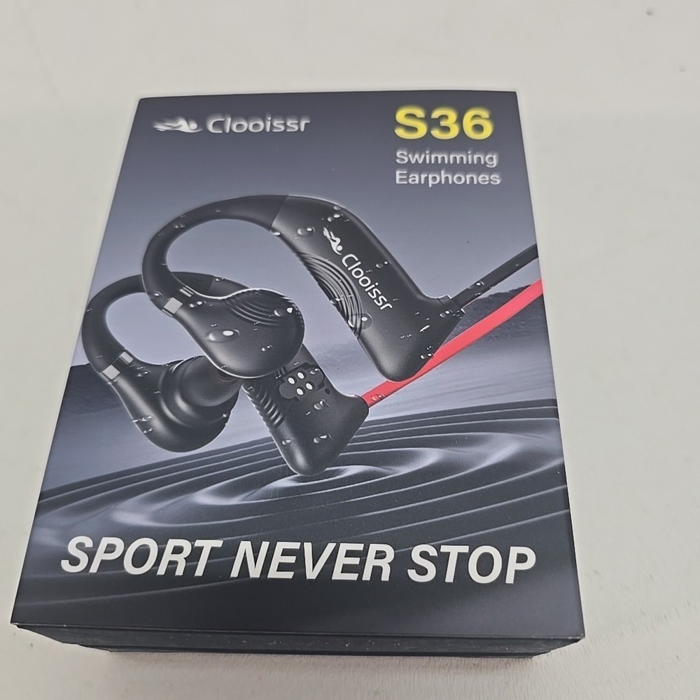 Clooissr S36 Waterproof Earbuds for Swimming, IPX8 TOP 32GB Swimming Headphones
